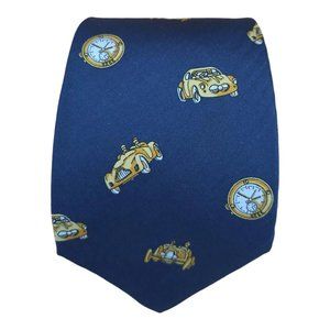 CHOPARD GENÈVE Blue Watch Car Silk Tie HANDMADE ITALY 58"/ 3.4" EC